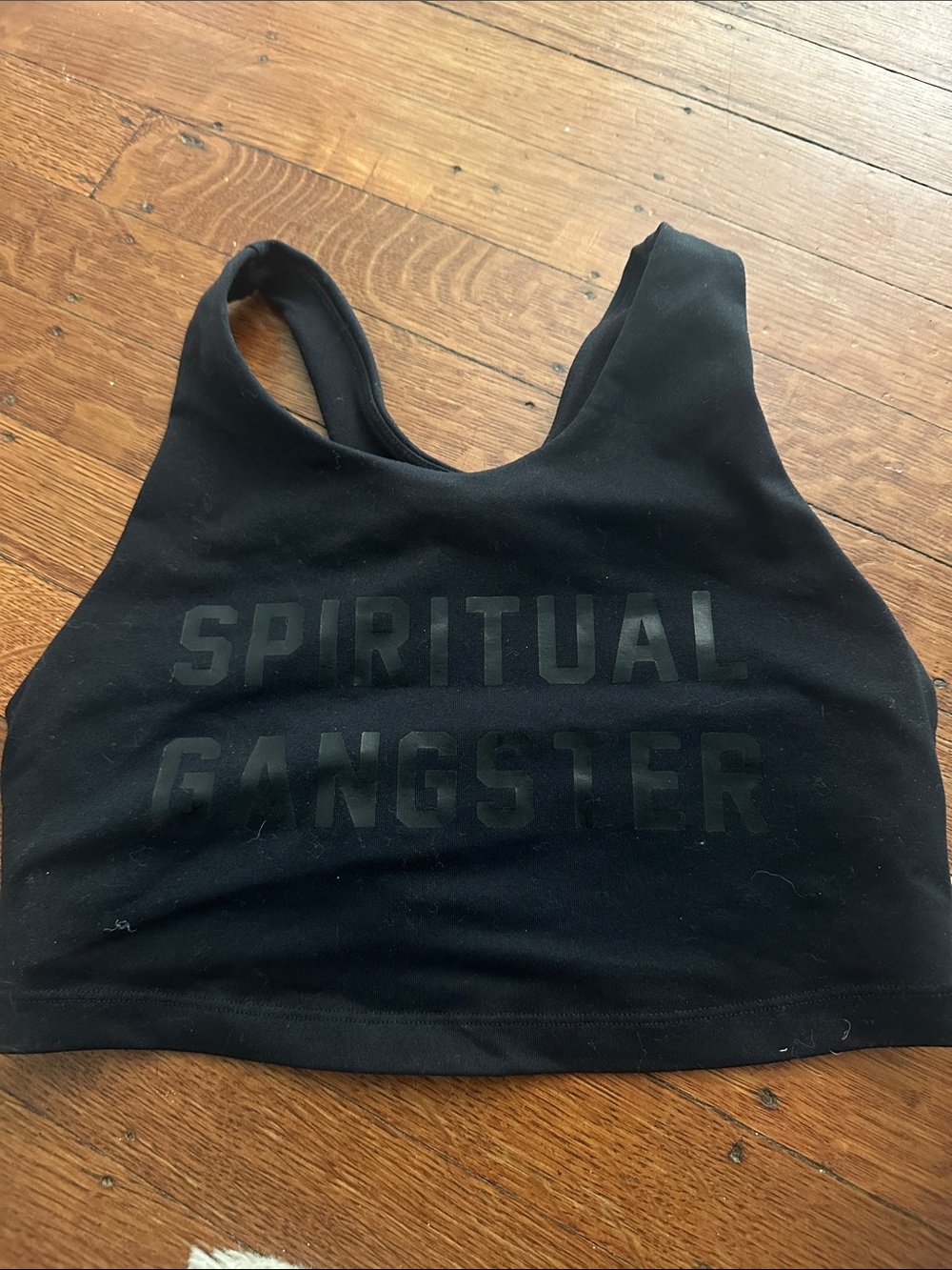 Spiritual Gangster Black Logo Racerback Sports Bra